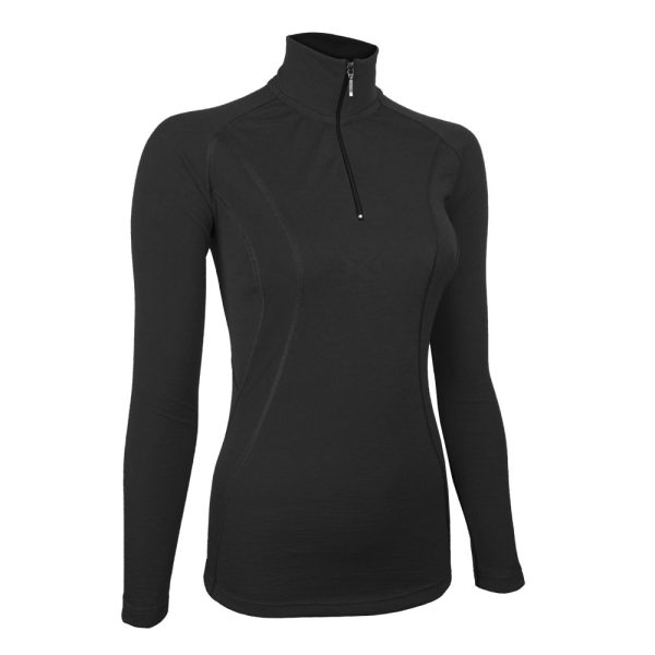 Cool Merino Zip neck in Black